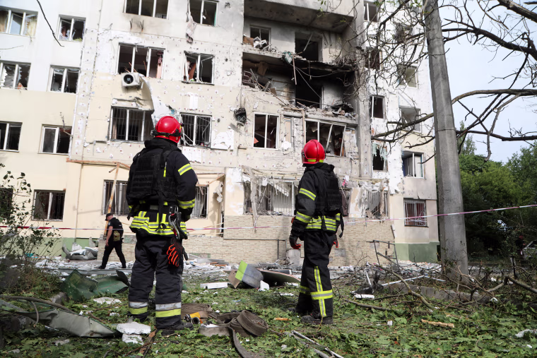 Aftermath of Russian airstrike in Odesa
