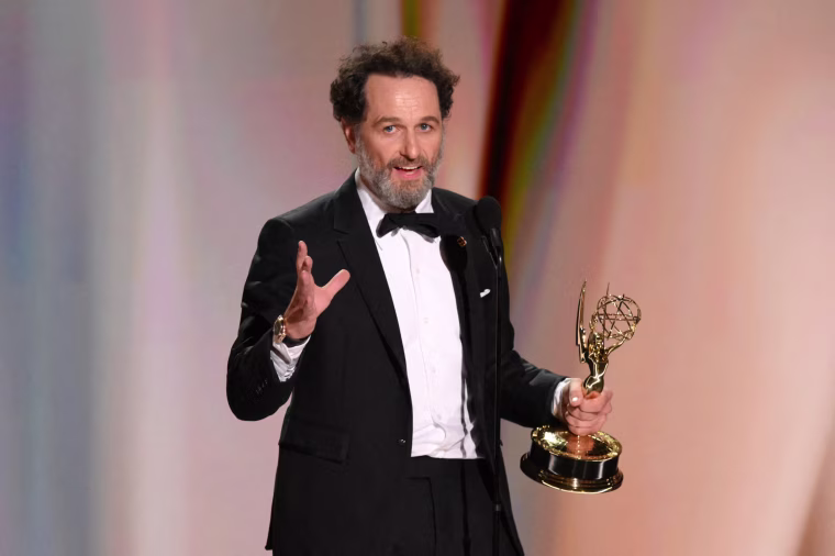 Matthew Rhys accepts the award for lead actor in a somedy series for "Widow's Bay."