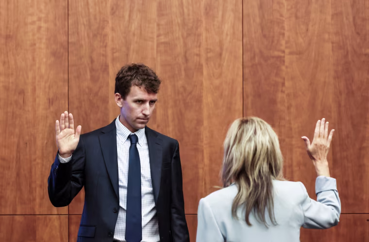 Patrick Clancy sworn in in court.
