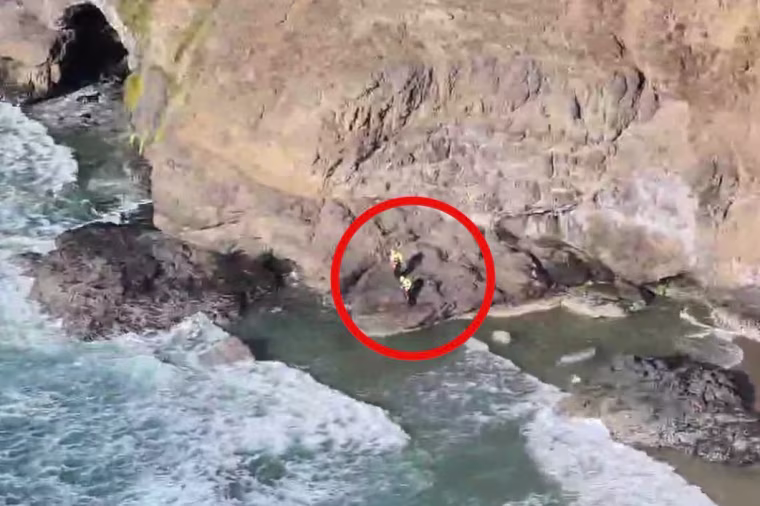 Volunteer firefighters and rescue teams responded to a 911 call about three people stranded on Lost Boy Beach Wednesday afternoon, according to Netarts-Oceanside Fire District Chief Jeff McBrayer.