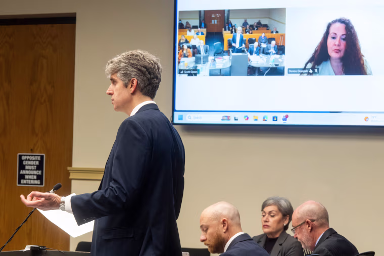 Prosecutor Will Ayers speaks during a hearing for Christa Gail Pike in Knox County Criminal Court in Knoxville, Tenn., on Aug.