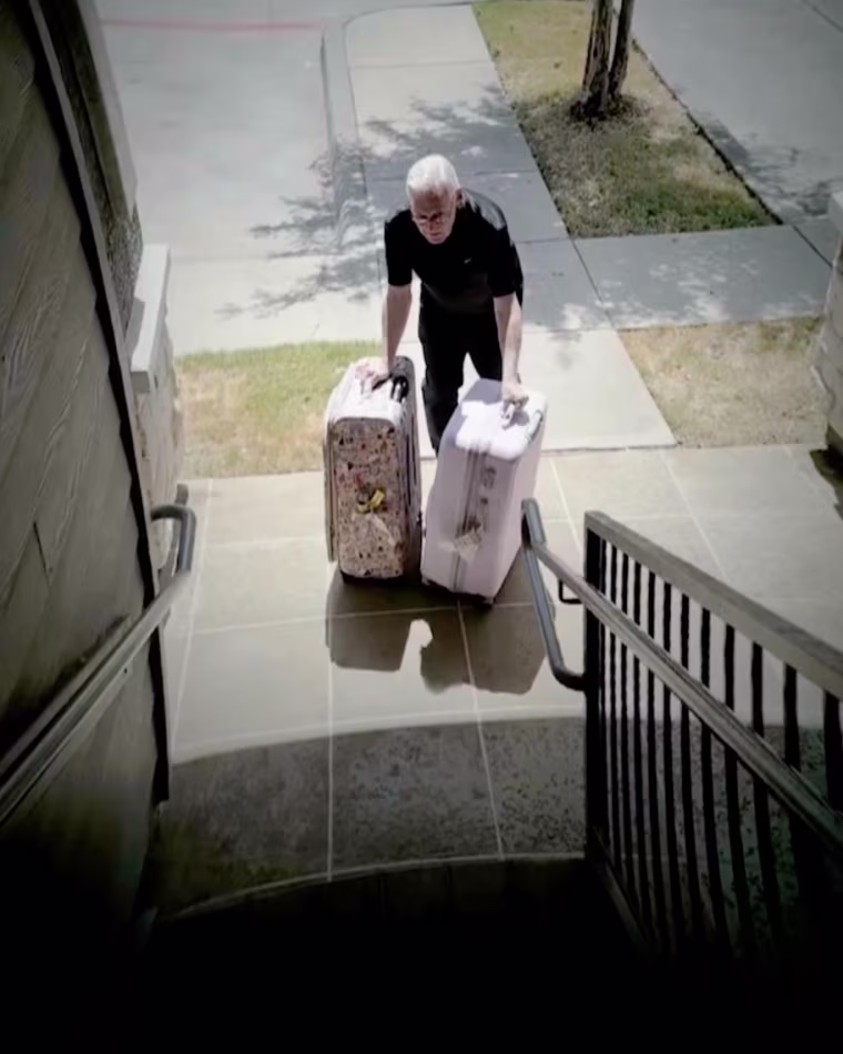 GoFundMe for Texas man who went viral carrying bags for his wife's cancer bills is deleted due to 'factual' issues 1 Donald Johnson moves two suitcases near an outdoor staircase