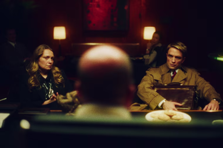 Merritt Wever and Robert Pattinson in A24 