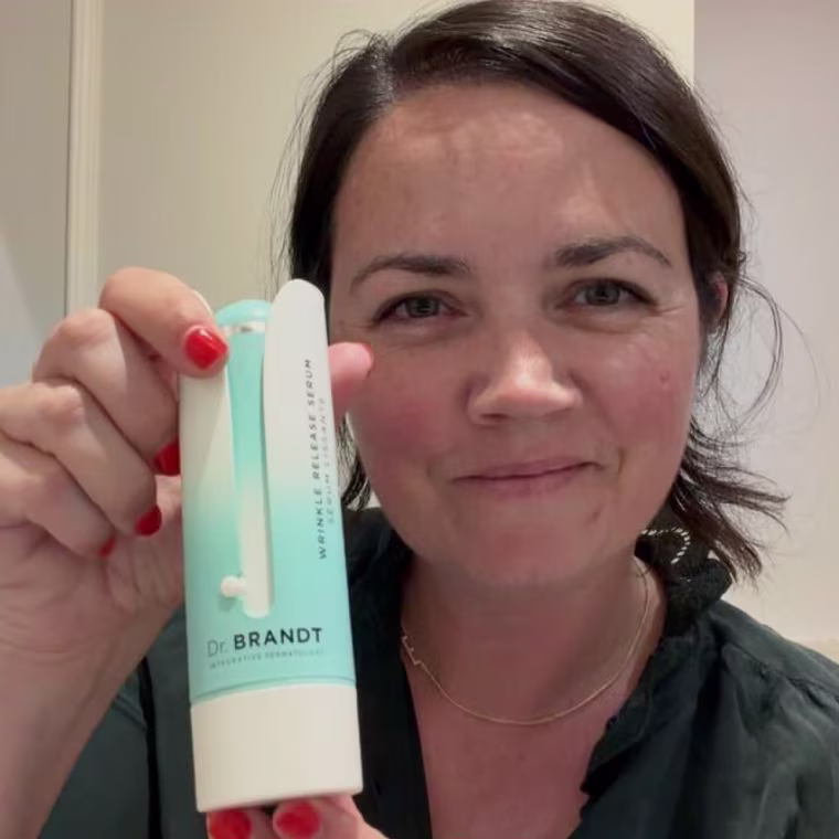 Tester Courtney Mason with the Dr. Brandt Wrinkle Release Serum