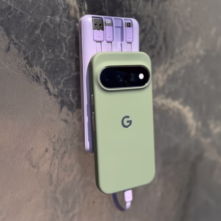 The Charmast portable charger and its built-in wires means you're set wherever you go.