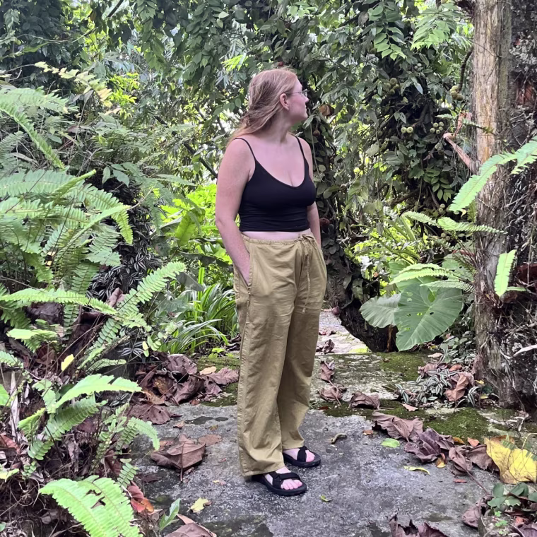 Person wearing AMO Simone Pants