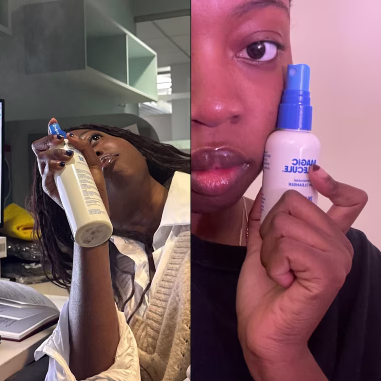 Aside from skin care, I use my Magic Molecule Spray to freshen the air around me in the office, on planes, and at home.