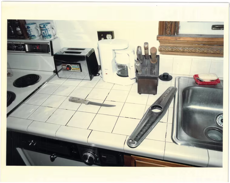 The knife that authorities believe was used in the 1989 attack.
