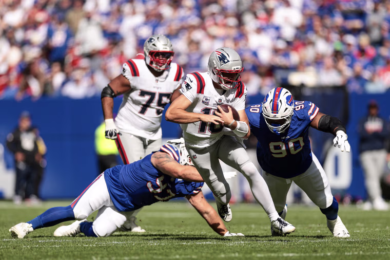 On-field action during an NFL game.