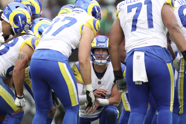 On-field action during an NFL game.