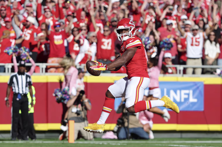 on-field action during an NFL game.