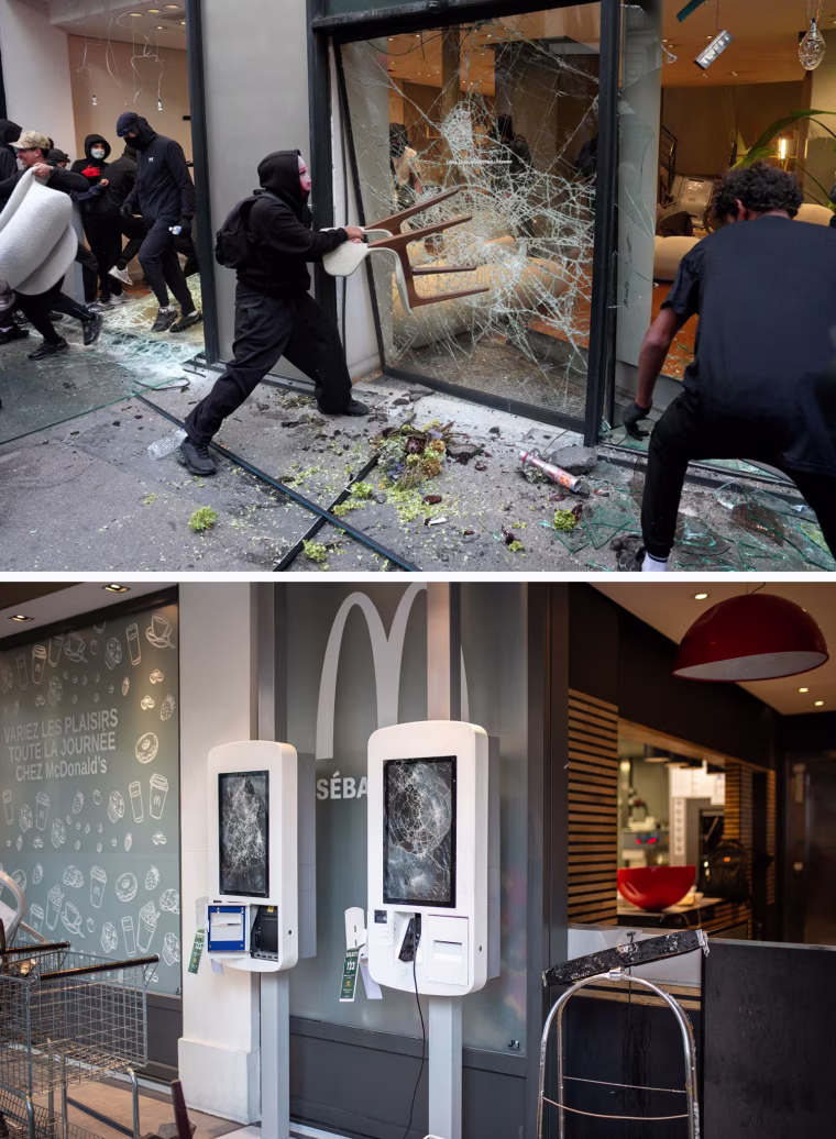 Violent protests erupt across France as civilians rally over the cost of living.