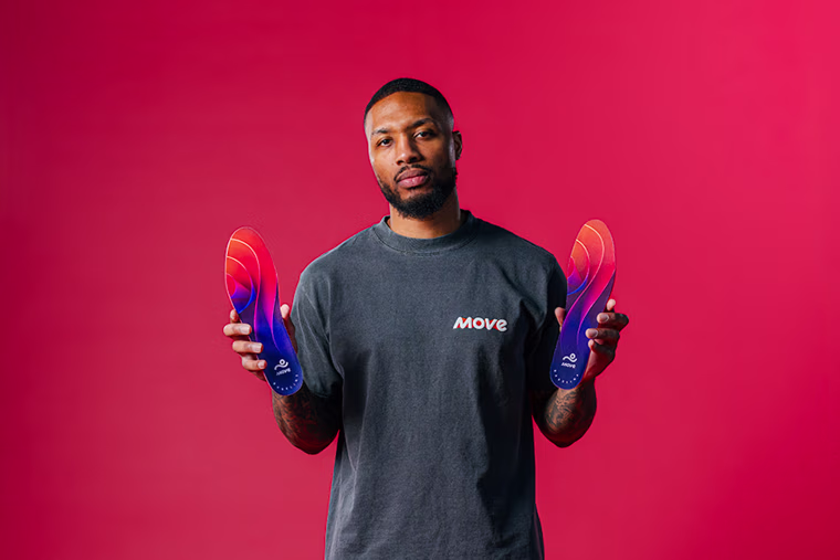 Damian Lillard and his new Move Insoles, which he says will provide players "support and different options."