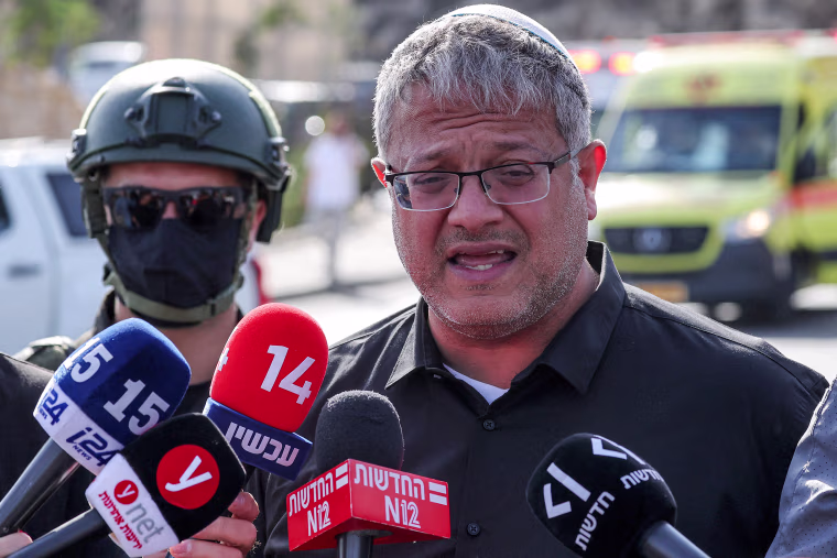 Image: Itamar Ben Gvir speaks to press