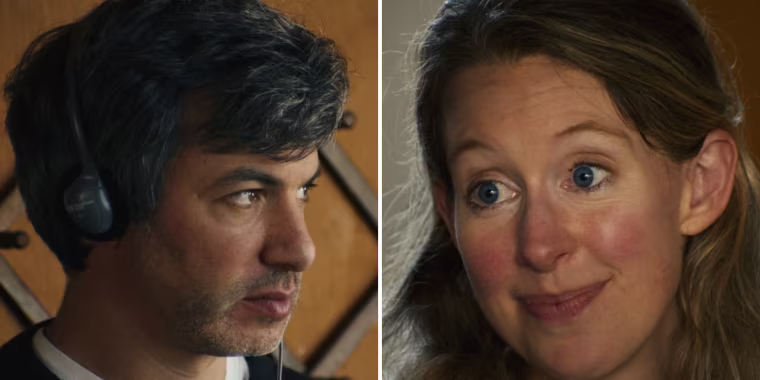 Nathan Fielder and Elizabeth Holmes.