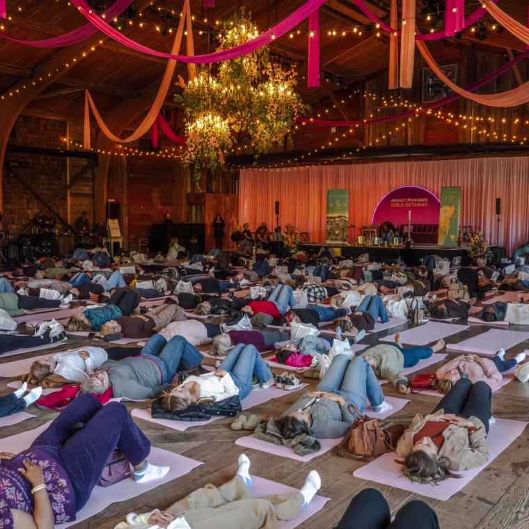 Guests attended a sound bath before lunch.