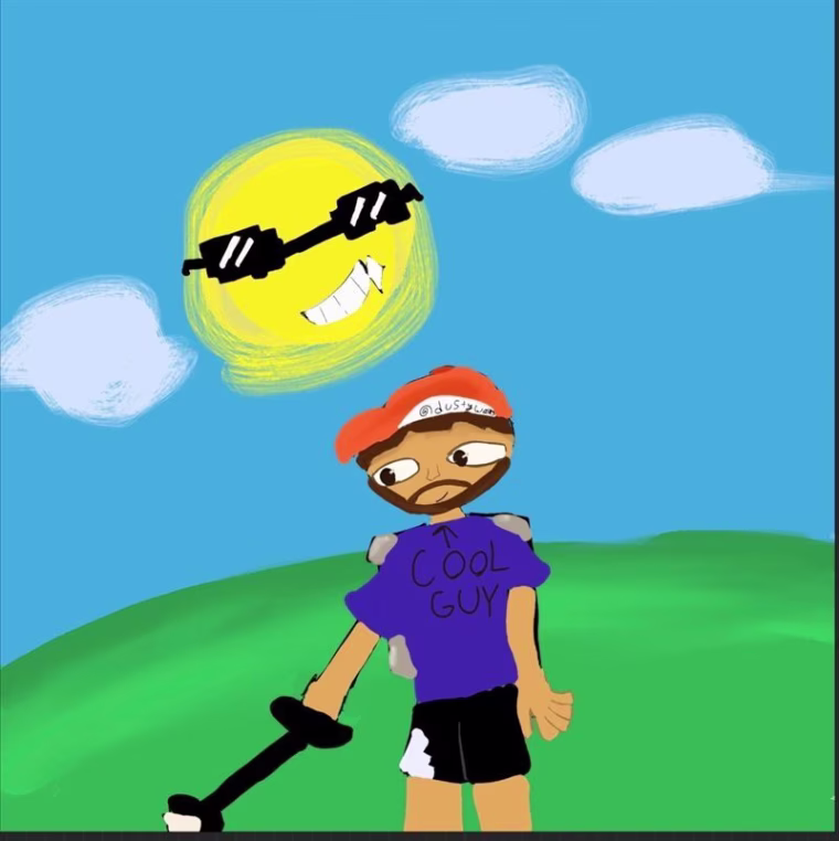 One of his daughter's drawings of her dad.