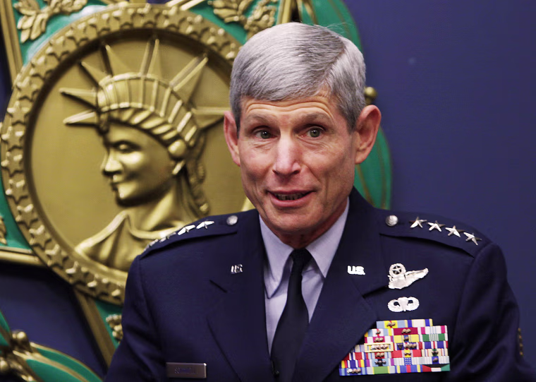 U.S. Air Force Chief of Staff General Norton Schwartz at the Pentagon, who recently retired. Schwartz was criticized by both sides for his handling of religion in the military.