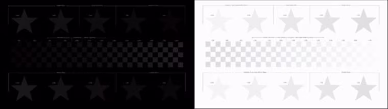 These are the brightness and contrast setup patterns from Disney's WOW Blu-ray.