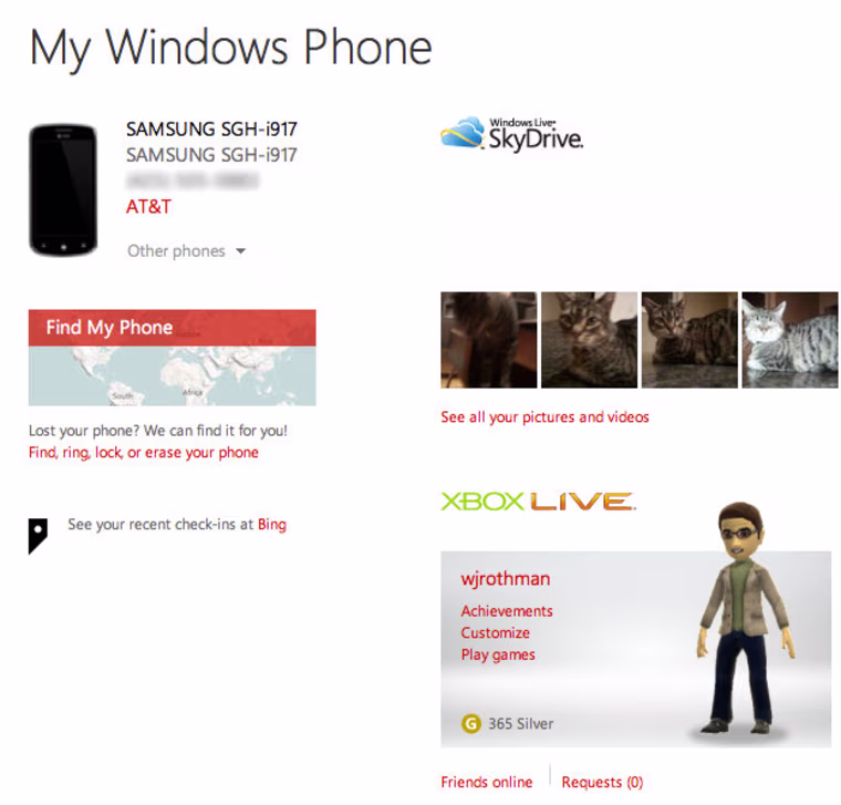 My Windows Phone page