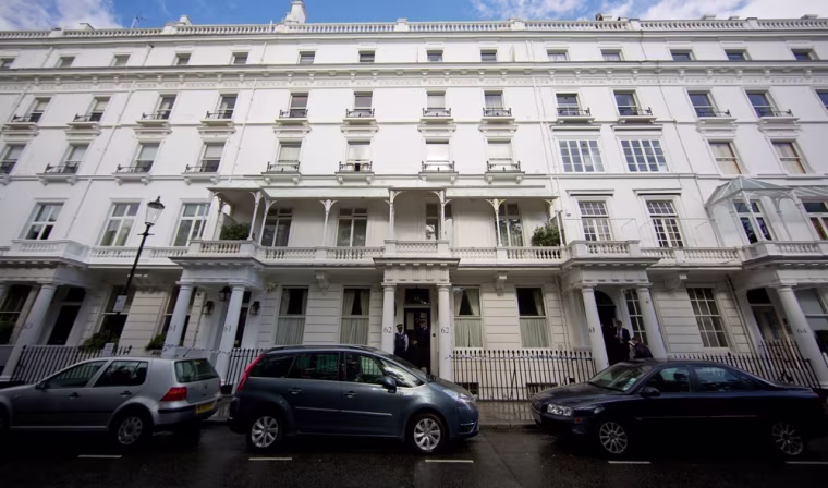 The terraced street on which Eva Rausing lived with her family.
