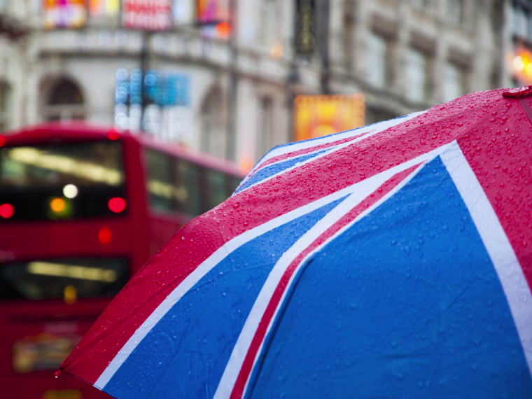 Umbrellas are a common sign in London. But except Mary Poppins during the opening ceremony, they're not allowed in Olympic venues.