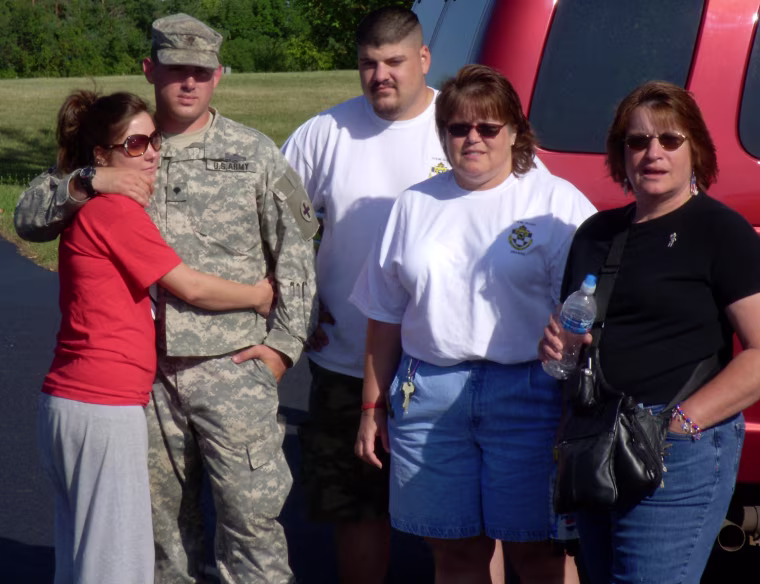 From left: Bob's fiancee, Tanya Colatorti; Bob; Bob's younger brother Paul Weinger; his aunt Vicki King; and Bob's mom, Sue Weinger.