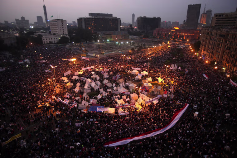 Protesters against President Mohammed Morsi's decree gather at Tahrir Square in Cairo on Nov. 27.