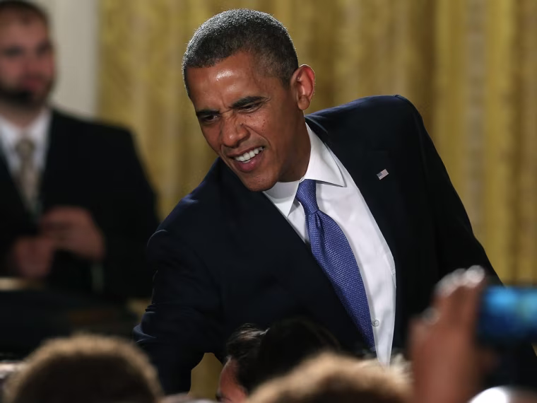 President Barack Obama greets guests during an event to honor the WNBA champion Minnesota Lynx , at the White House on September 18.