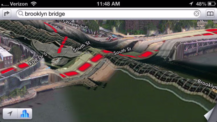 Brooklyn Bridge on Apple Maps