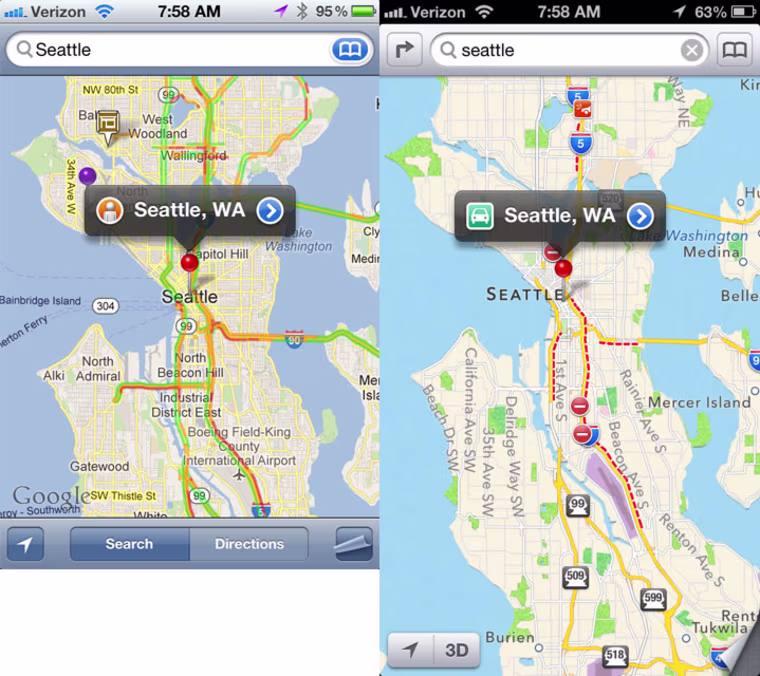 Traffic Maps App iOS 5 and iOS 6