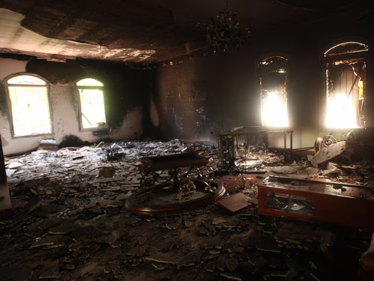 An interior view of the U.S. consulate, which was attacked and set on fire by gunmen in Benghazi, Libya, on Sept. 12.