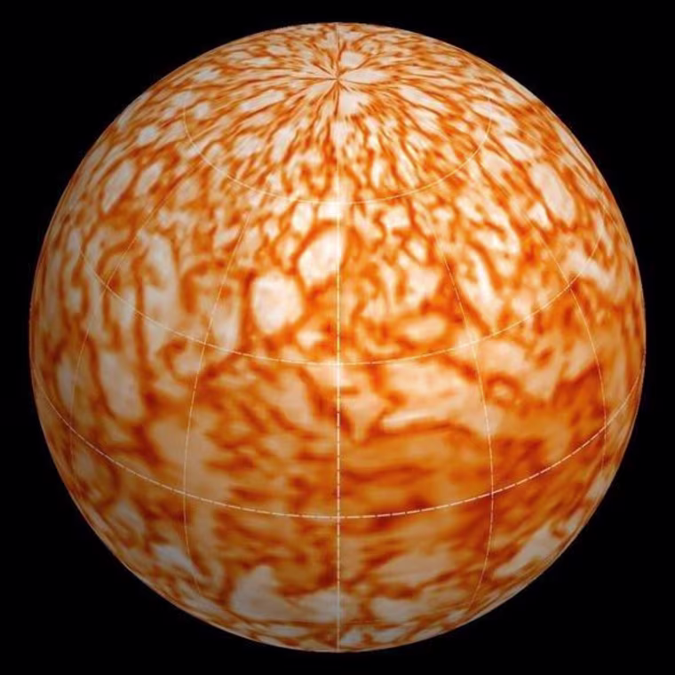 Temperature variability on a model intended to approximate what goes on inside the sun.