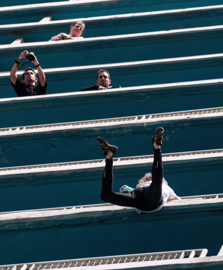 Daredevil French climber Alain Robert, known as the French Spiderman, climbs the Habana Libre hotel in Havana, Cuba on Feb. 4, 2013. Robert climbed the 22 floors of the hotel in 28 minutes.