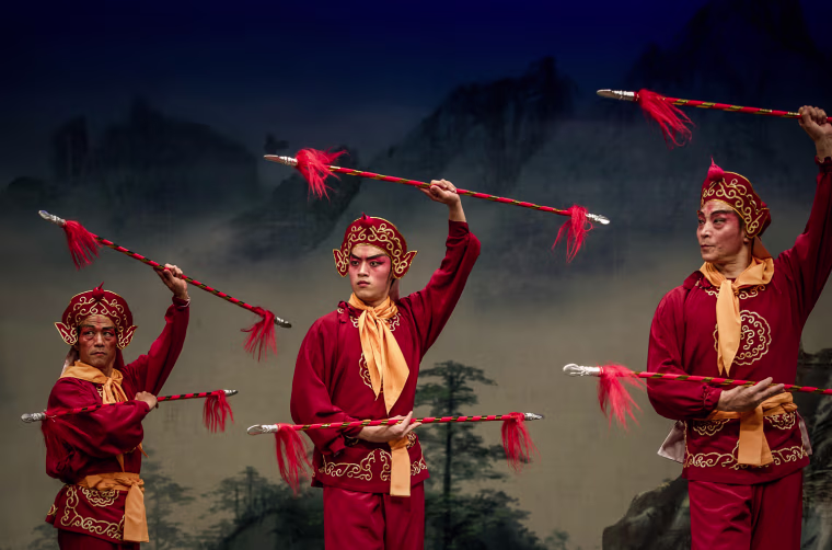 Actors perform at the Bamboo Theater.