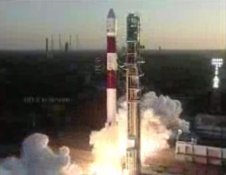 An India Space Research Organization PSLV rocket (Polar Satellite Launch Vehicle) launches seven satellites from the Satish Dhawan Space Center in Sriharikota, India, on Monday.