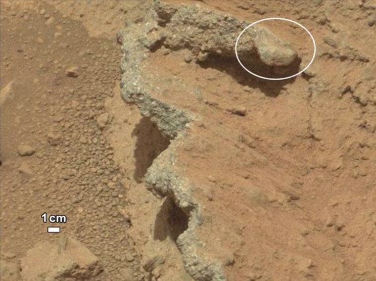 NASA's Curiosity rover found evidence for an ancient, flowing stream on Mars at a few sites, including the rock outcrop pictured here, which the science team has named
