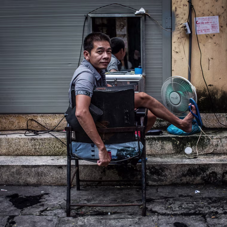 Mr. Tuan, 42, has been a street barber for more than 18 years.
