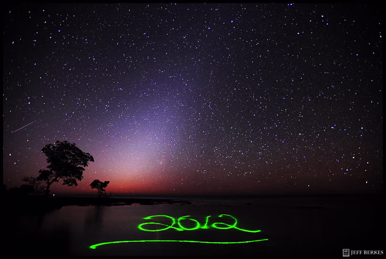 A green light pen was used to add