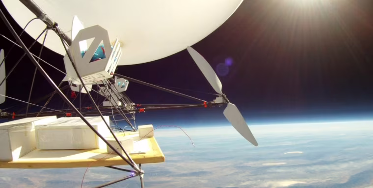 A camera on the remote-controlled Tandem airship captures the view from almost 100,000 feet up.