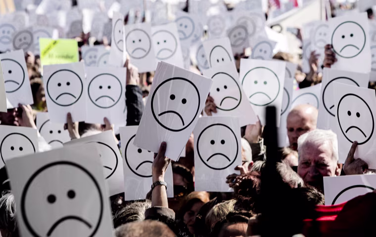 Danish Prime Minister Helle Thorning-Schmidt, is met with strong protests during her May Day speech on May 1 at Tangkroen in Aarhus, Denmark.