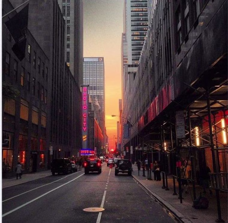 Colin Jones, social media editor at MSNBC, captured a glorious view of a New York sunset with Radio City Music Hall in the foreground.