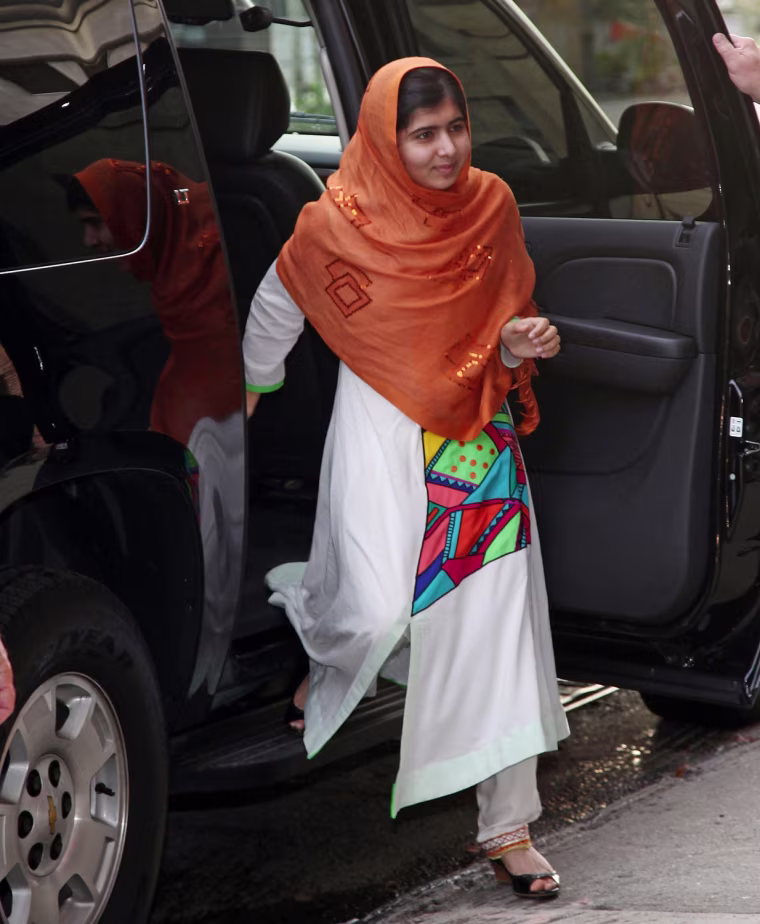 Malala Yousafzai arrives to promote her book