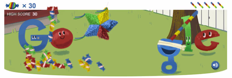 Google Doodle celebrating the search giant's 15th birthday