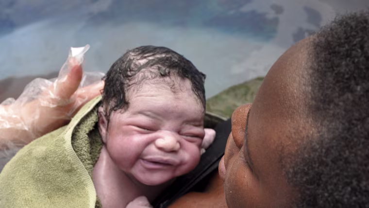 Baby Day~Water Birth; Mother and Newborn
