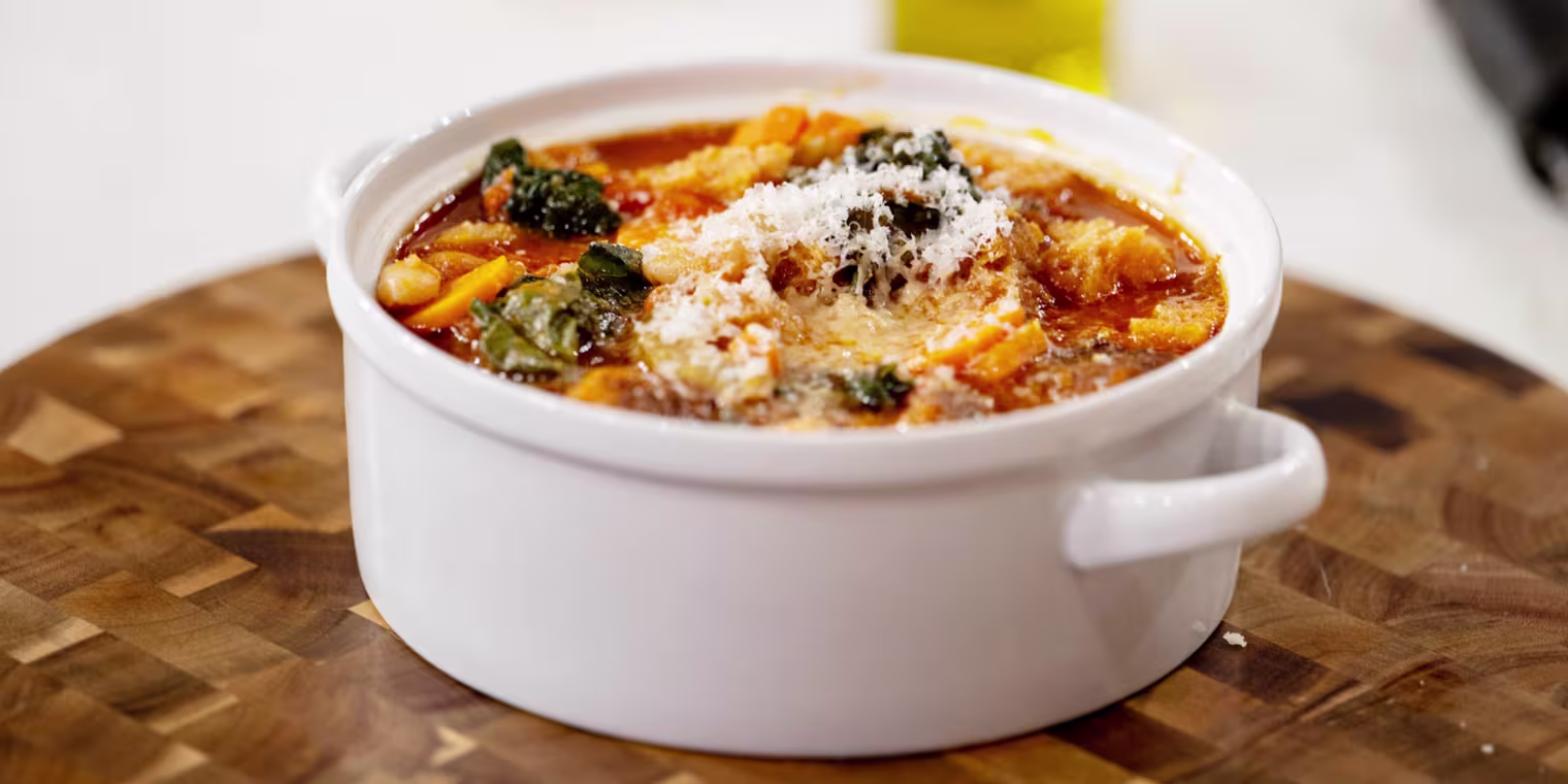There's nothing better on a rainy day than a big bowl of ribollita