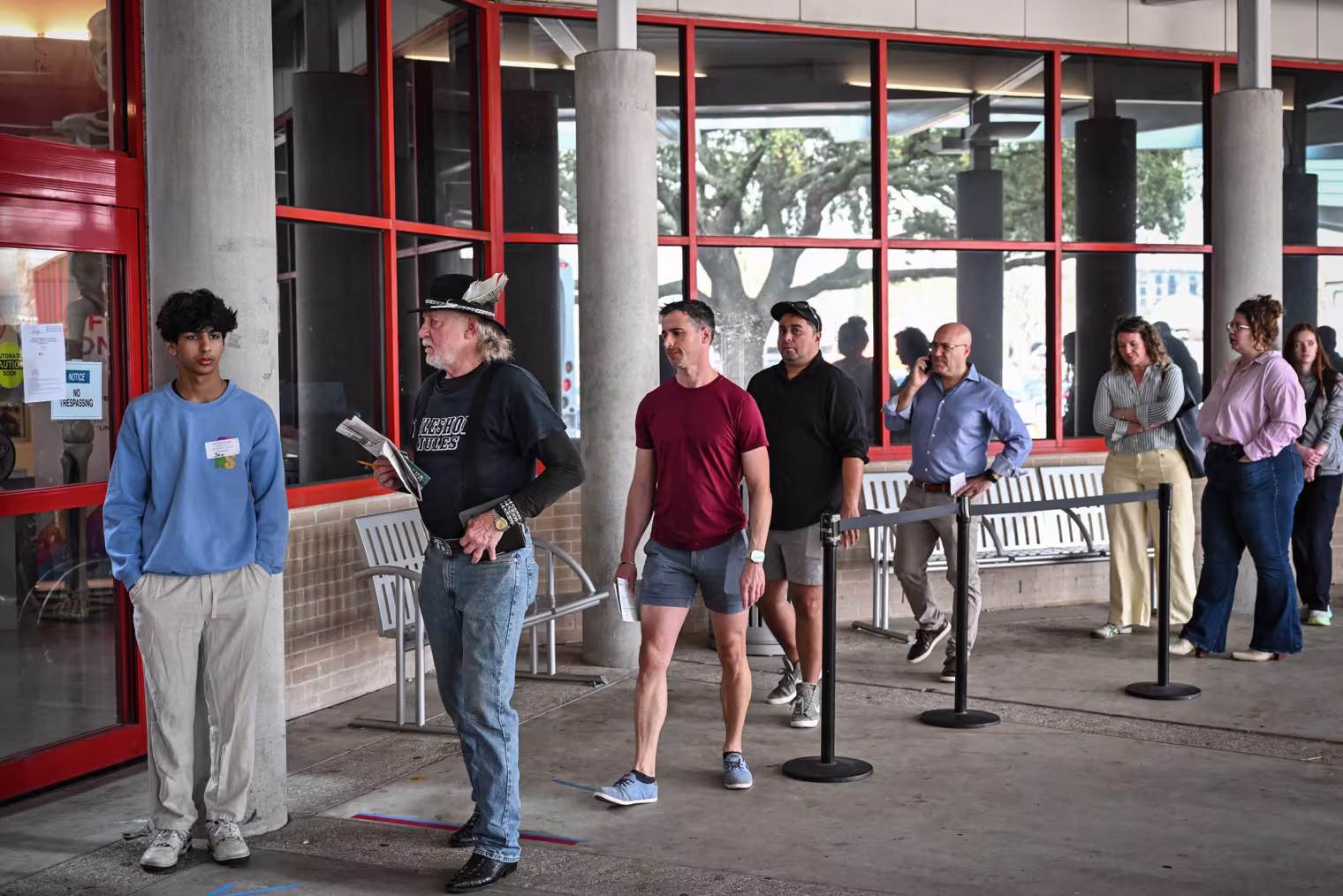 Voters line up in Houston on March 3, 2026.