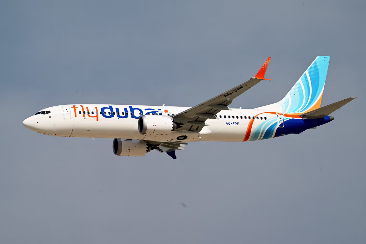 A Flydubai Boeing 737 MAX 8 in 2025.