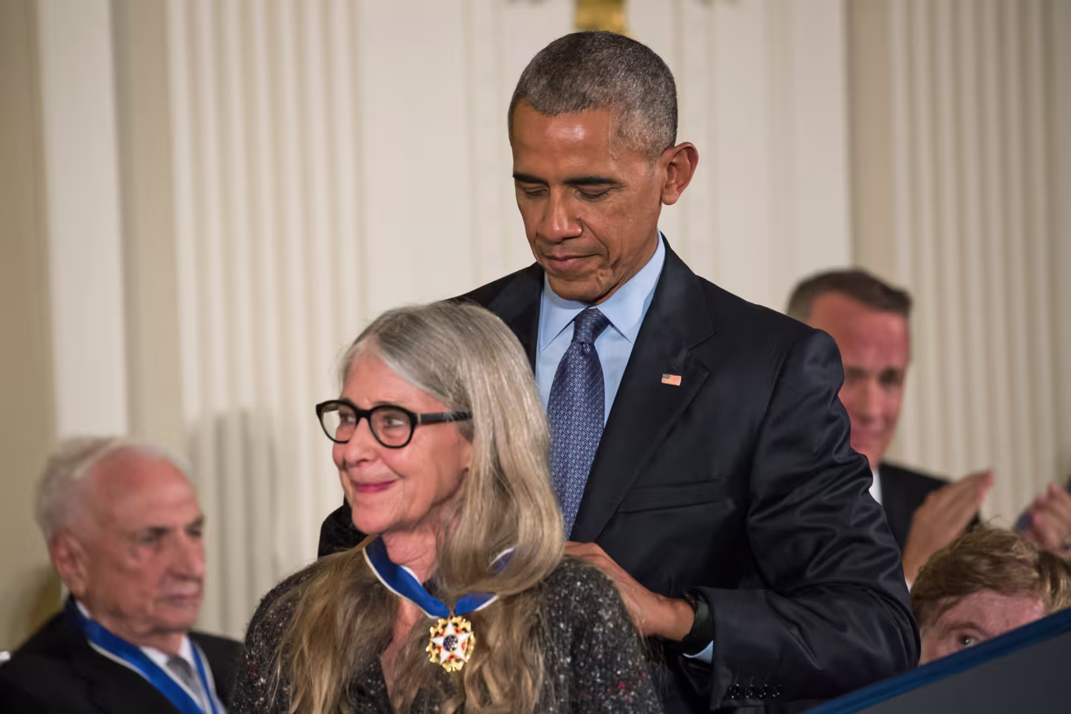 President Barack Obama awards the Presidential Medal of Freedom to Margaret Hamilton in 2016.