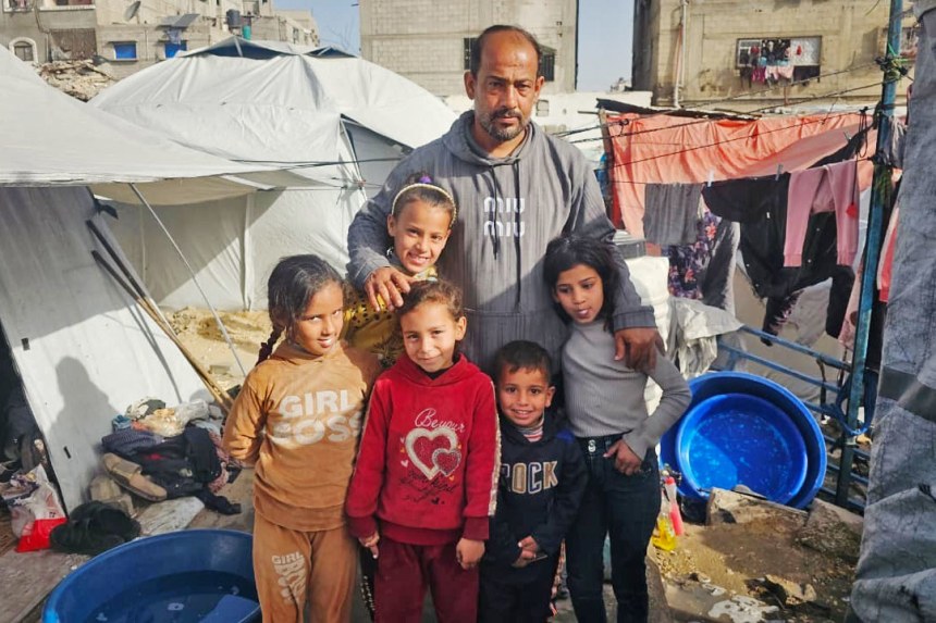 Palestinian father and his five children